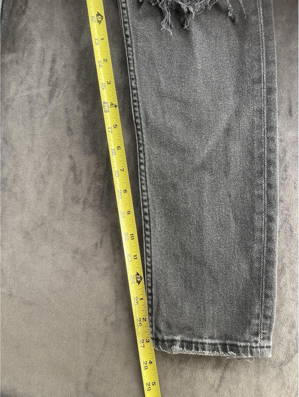 Zara Man Distressed Gray Jeans Mens USA 30 Ripped Skinny Tapered Denim - Picture 9 of 9